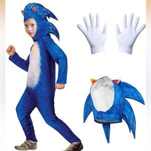 Kids Sonic/Hedgehog Costume with Gloves size M 4-7years